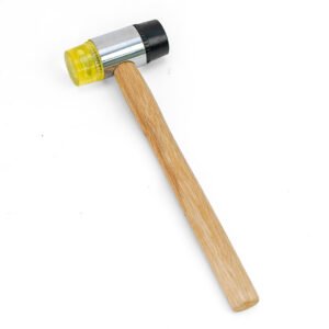 Rubber Mallet – Yellow & Black Head with Wooden Handle